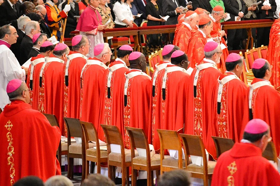 Archbishops wear the pallium they received from pope francis in st peters basilica june 29 2014